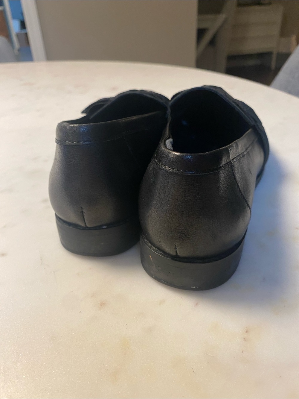 Quince Italian Black Leather Bow Penny Loafer Size 8 - Picture 5 of 7